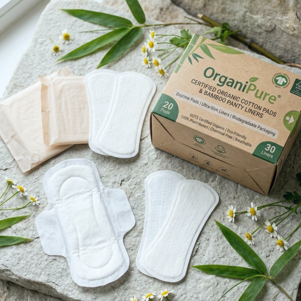 AFOREHEALTH Biodegradable Corn & Bamboo Fiber Rash-Free Pads (Pack of 15)
